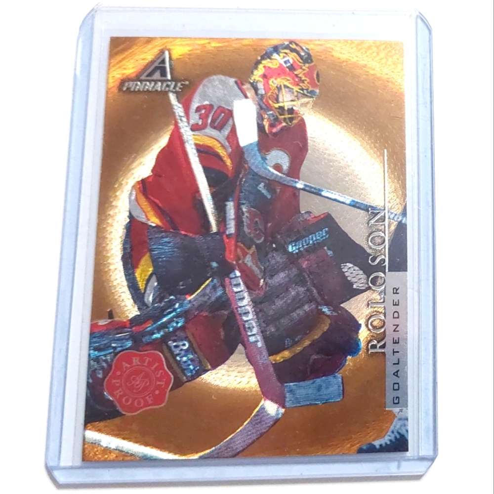 Dwayne Roloson Calgary Flames Pinnacle Hockey Artist Proof 1997/98 #PP87